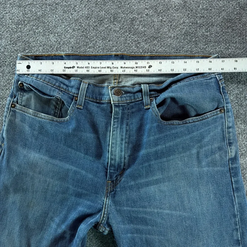 Classic Levi Strauss 505 Regular Fit Straight Leg Blue Denim Jeans Mens 36x30